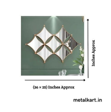Metalkart Special Rhombus Diamond Wall Mirror (36 x 25 Inches)